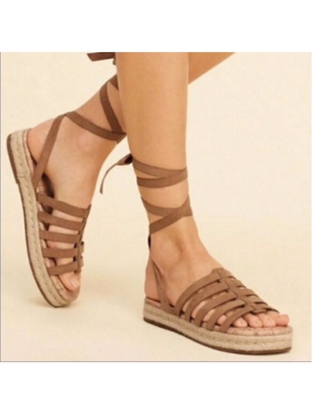 NWOT Circus By Sam Edelman Lace-Up Platform Gladiator Sandals 10 | Coastal Boho - Picture 5 of 14
